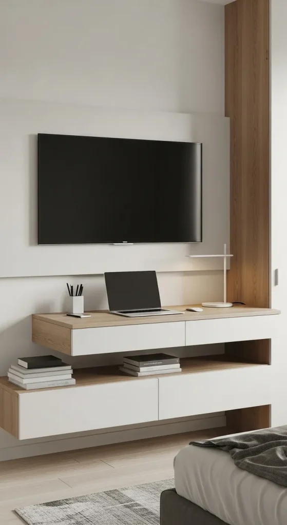 Hybrid TV Unit and Study Desk Ideas