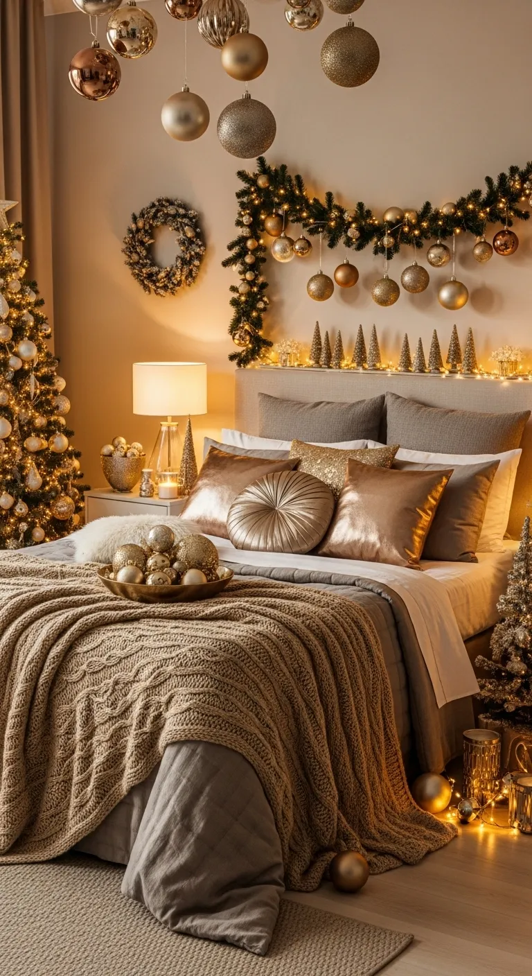 Incorporate metallic accents like gold or bronze in decor