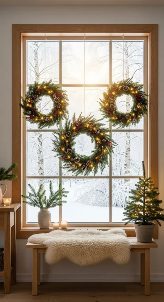 Indoor Christmas Wreaths for Windows