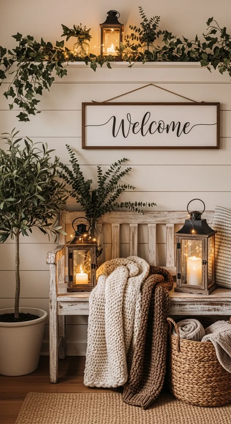 Inviting Rustic Entryway Setup