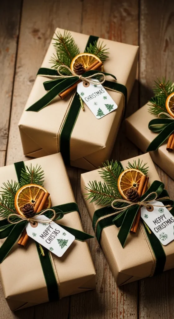 Kraft Paper Gift Wrapping with Nature’s Touch