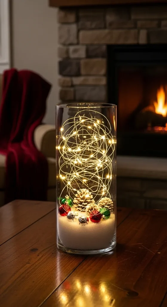 12 Magical Christmas Vase Ideas to Bring Festive Cheer to Every Room 3 Magical Fairy Light Vases