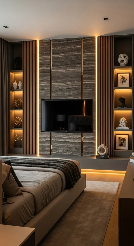 Master Bedroom Feature Walls with TV