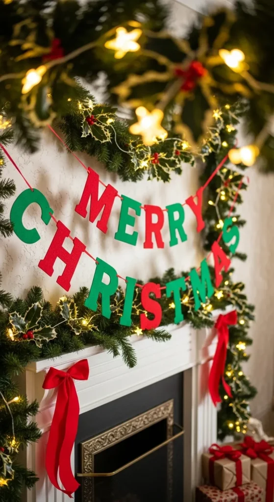 15 Stunning Christmas Wall Hanging Ideas to Instantly Transform Your Home 13 Merry Christmas Banner Wall Hangings