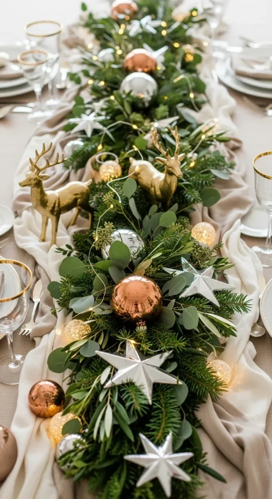 Festive Christmas Centerpieces for Table That Create a Warm & Inviting Holiday Look 17 Mixed Metals & Sparkle