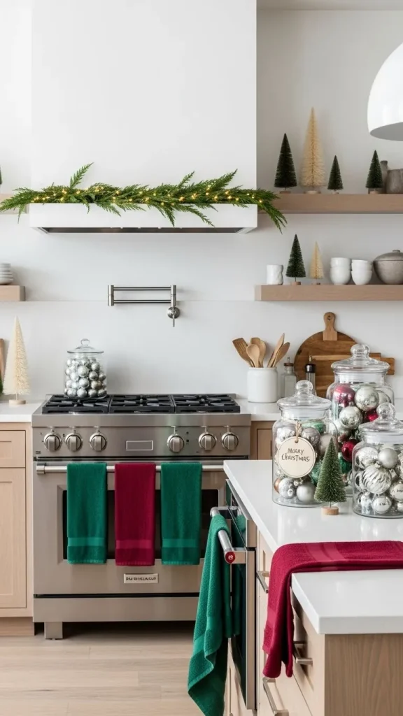 modern christmas decor for kitchen