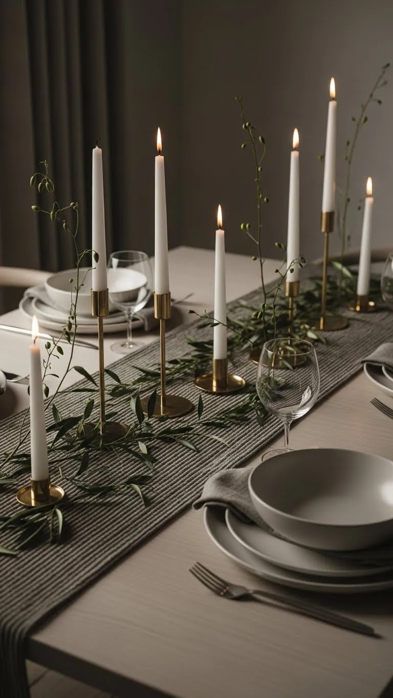 Modern Christmas Table Runner Decor