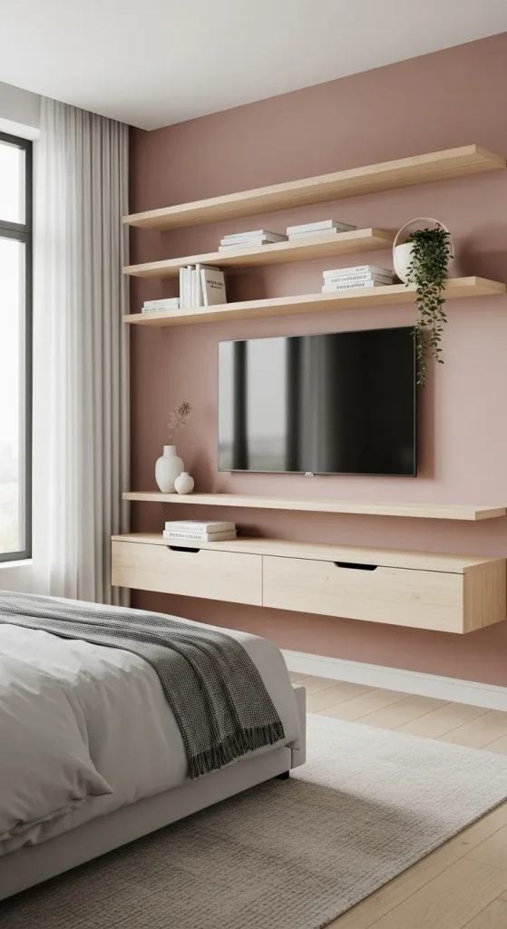 Modern Small Bedroom TV Unit Design