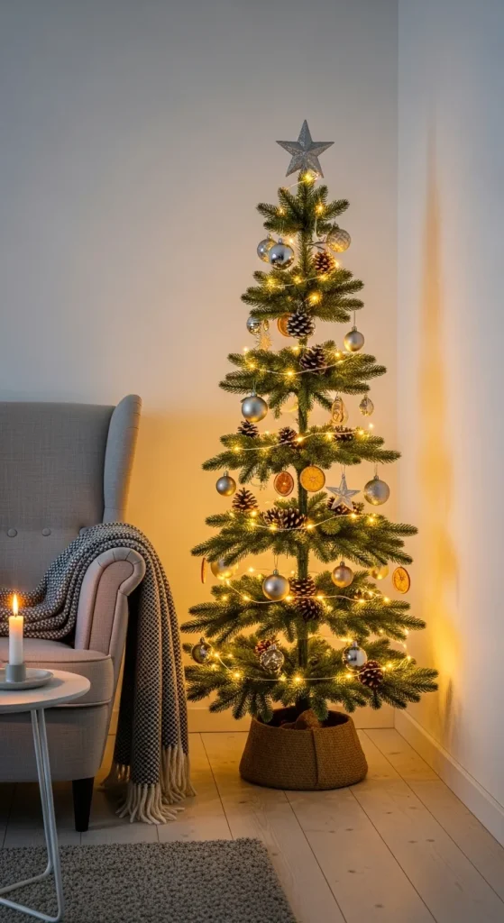 15 Easy & Stylish Christmas Decorations for Small Spaces 3 Opt for a Minimalist Christmas Tree