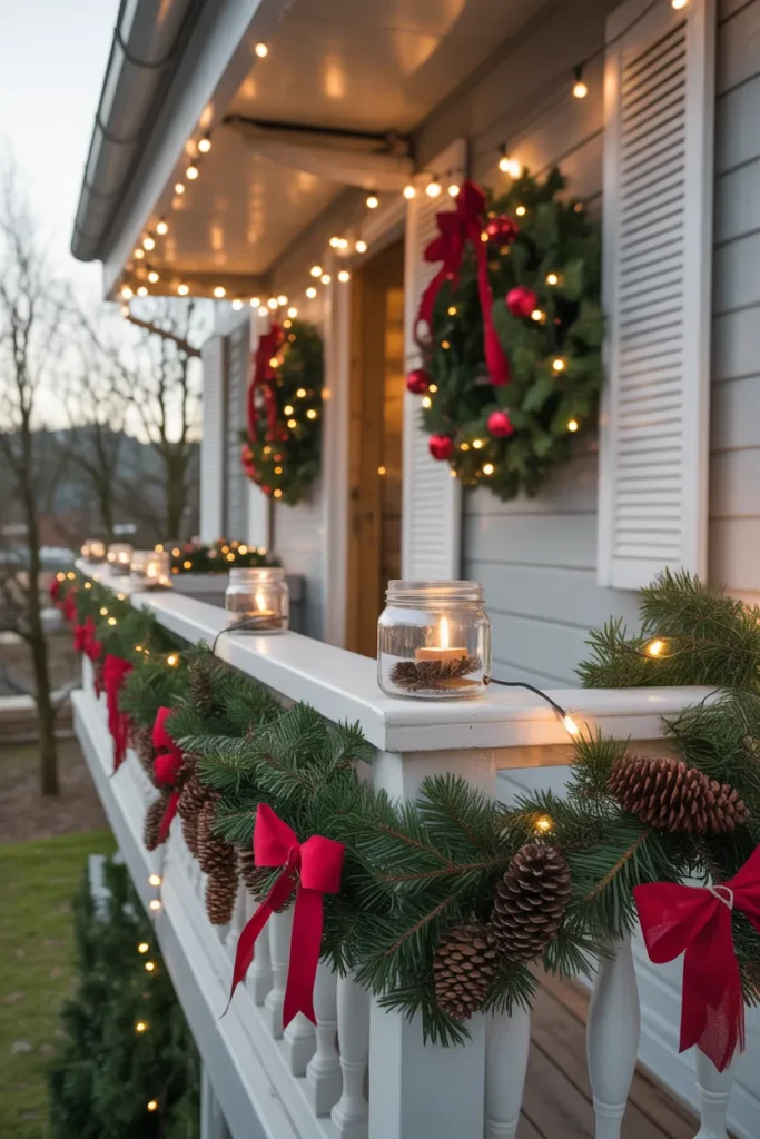 Outdoor Balcony Christmas Decor DIY