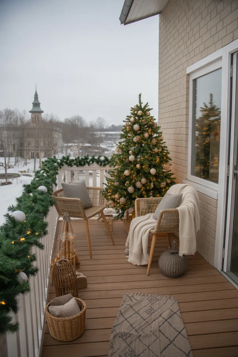 Outdoor Balcony Christmas Decor