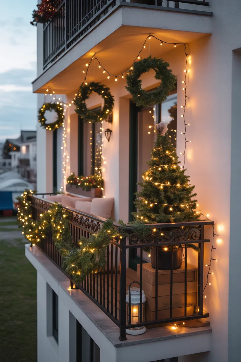 Outdoor Christmas Decorations for Small Balconies