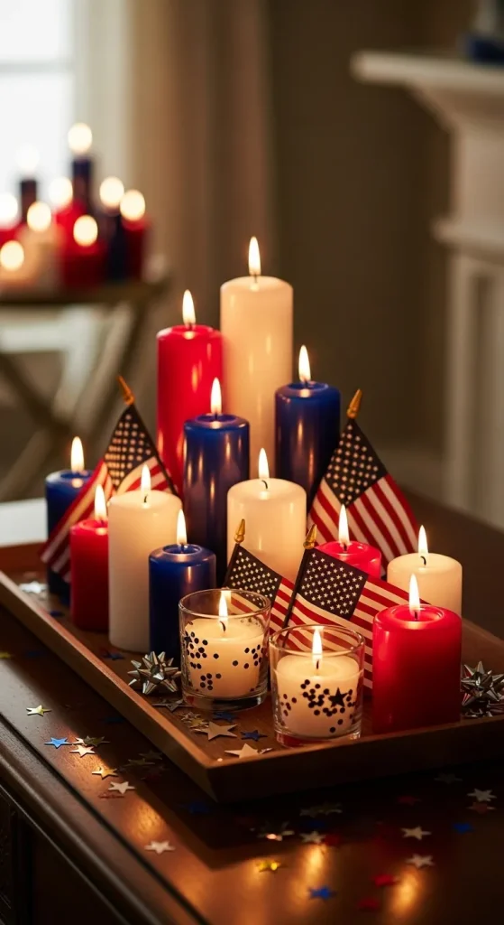Patriotic Candle Display