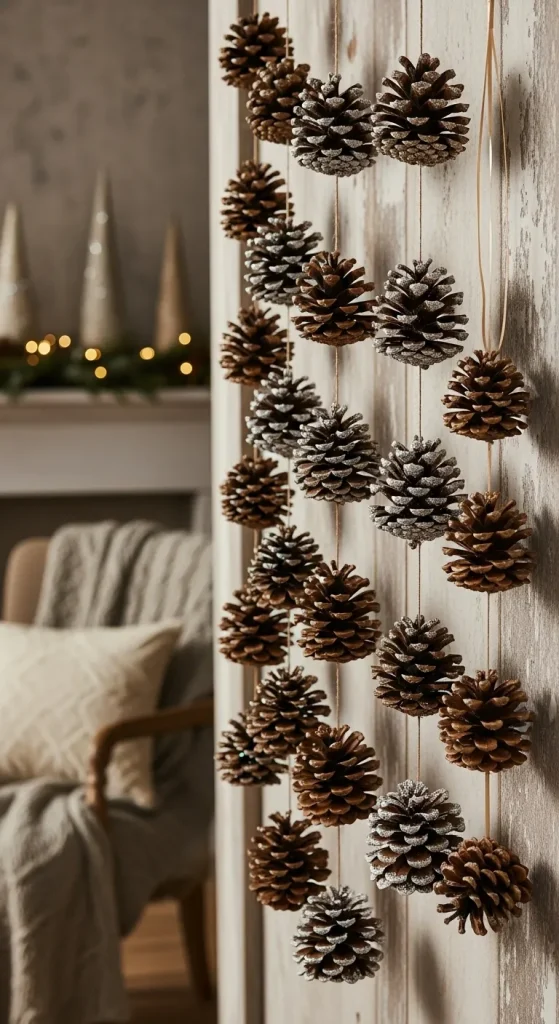 15 Stunning Christmas Wall Hanging Ideas to Instantly Transform Your Home 16 Pinecone Wall Hangings