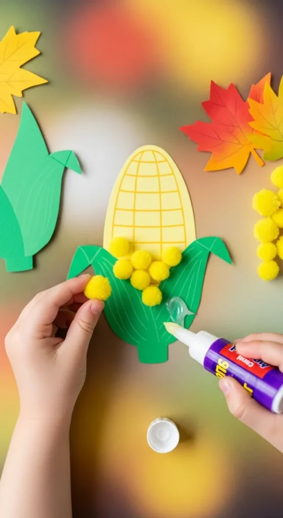 Pom-Pom Corn Craft