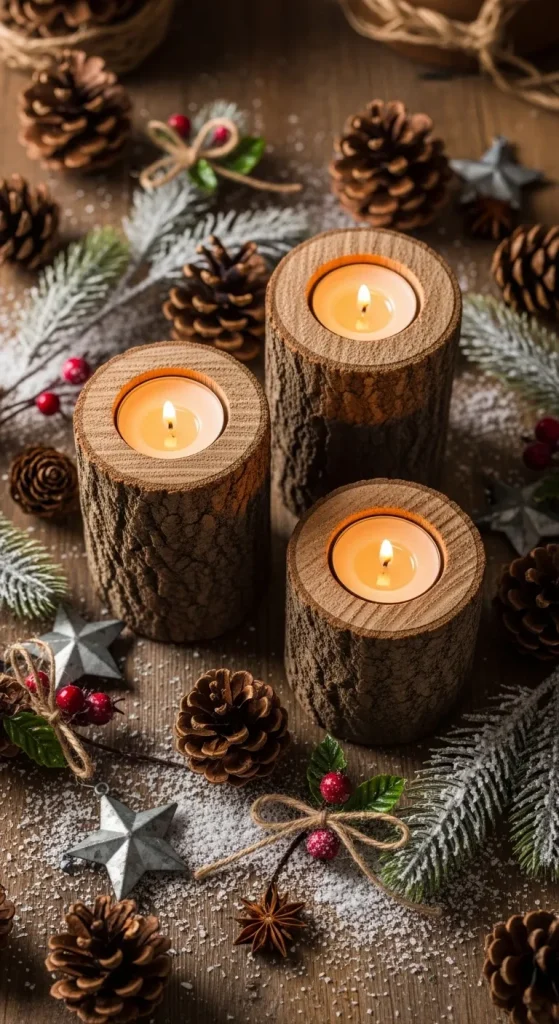 Rustic Log Holders – Woodland Beauty