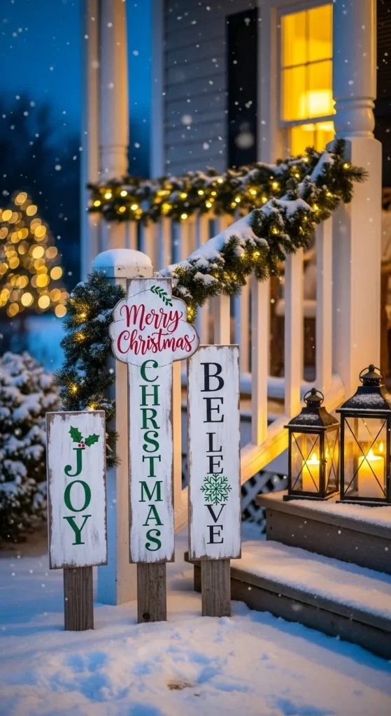 13 Stunning Outdoor Christmas Yard Décor Ideas That’ll Wow Your Neighbors 13 Rustic Wooden Signs