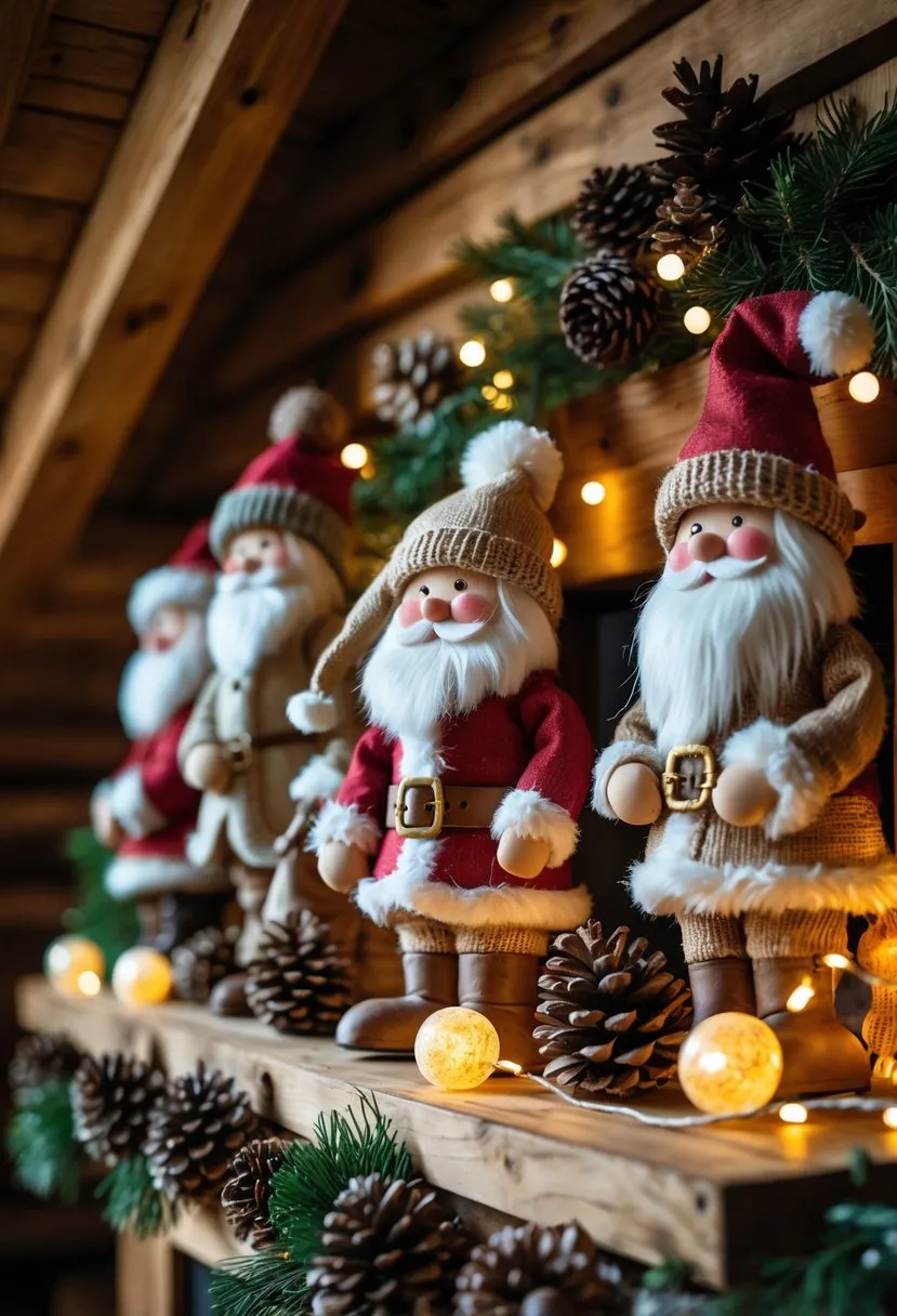  Rustic Santa figurines