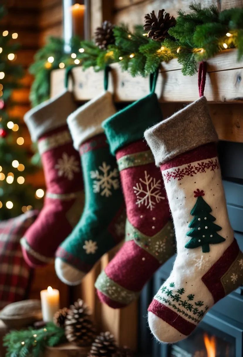 Felted wool Christmas stockings