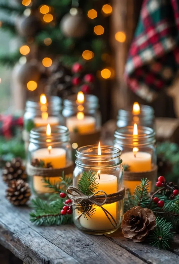 Mason jar candle holders