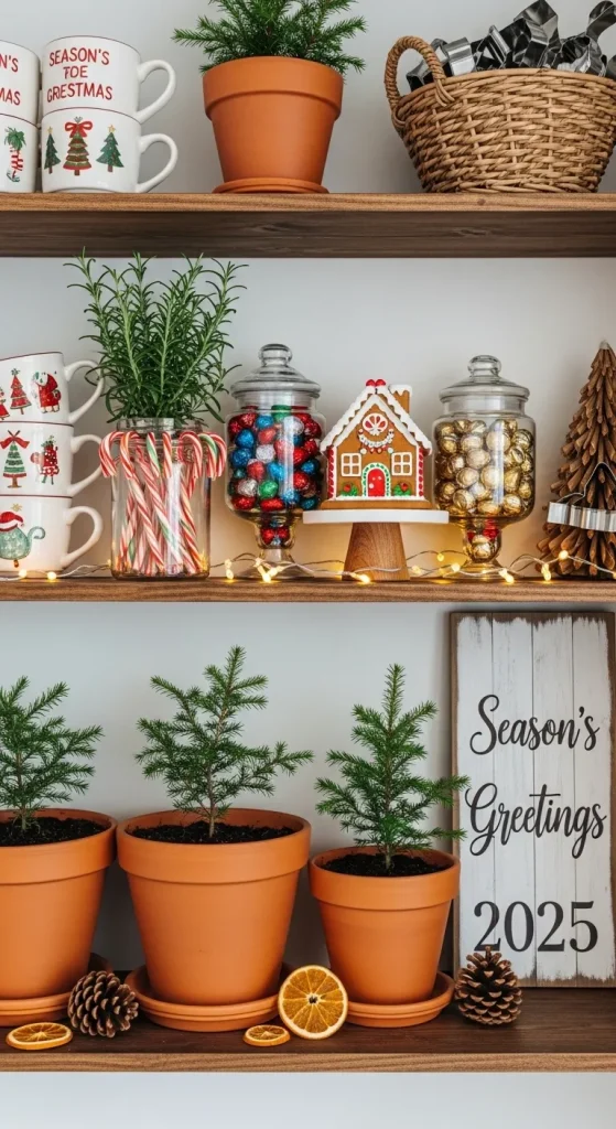 Shelf Styling for a Festive Kitchen