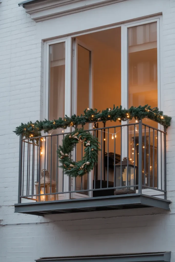 Simple Christmas Decor Balcony