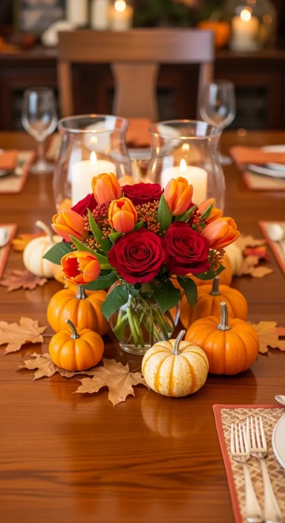 Simple Thanksgiving Floral Centerpieces