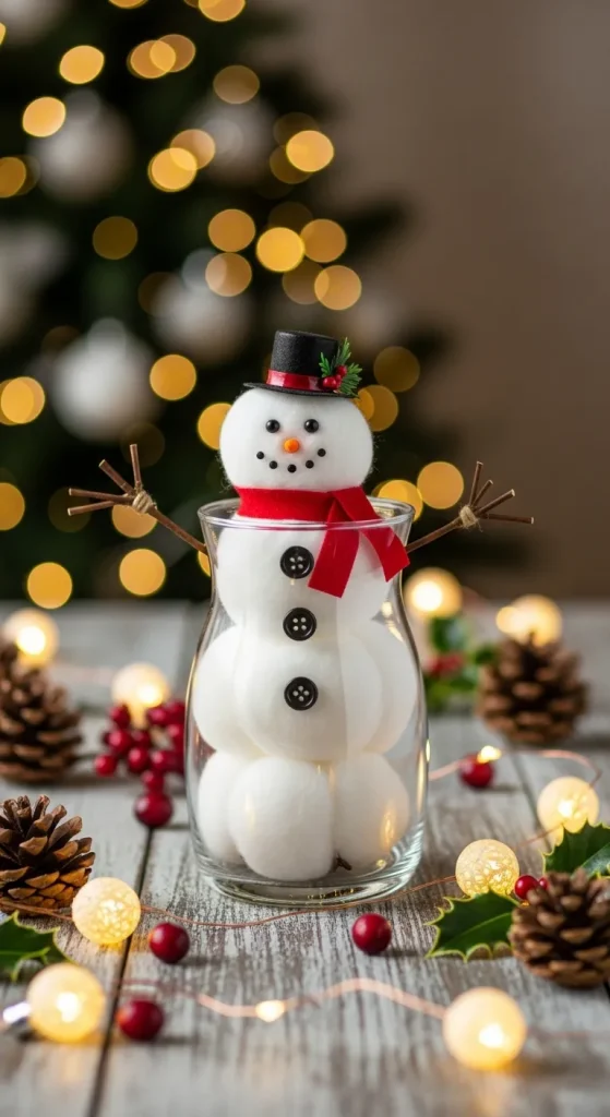 12 Magical Christmas Vase Ideas to Bring Festive Cheer to Every Room 12 Snowman Vase Arrangement