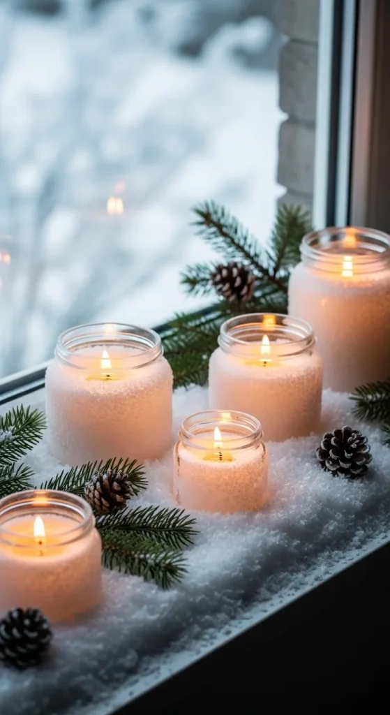 Snowy Jar Candles – Frosted and Magical