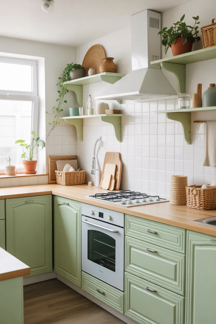 Soft Pastel Green and White Mix