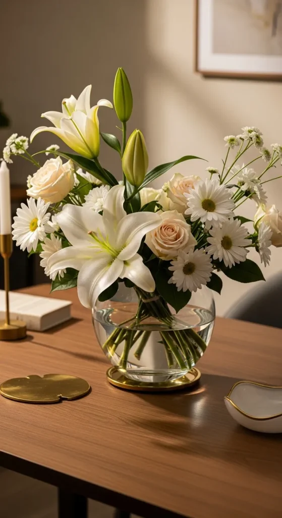 Thanksgiving Floral Arrangements with White Flowers for Elegance