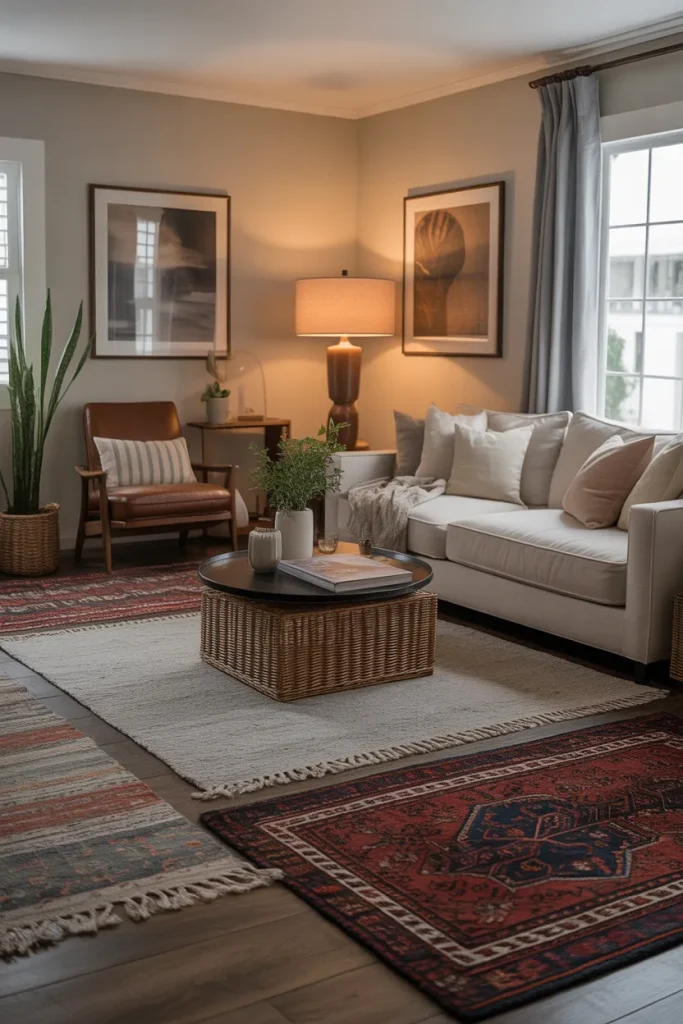 Use Area Rugs to Create Warm Zones
