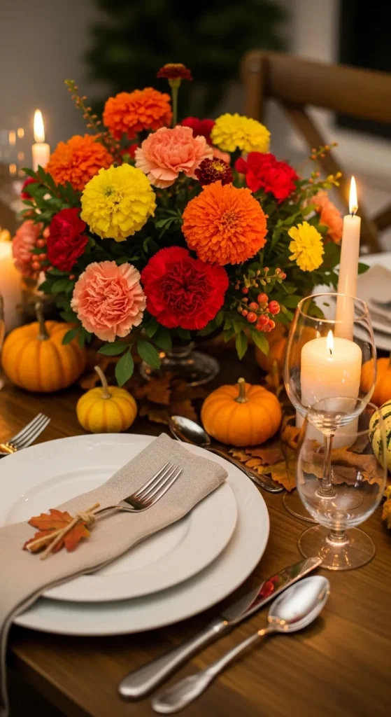 Vibrant Thanksgiving Floral Arrangements to Pop Against Your Table Setting