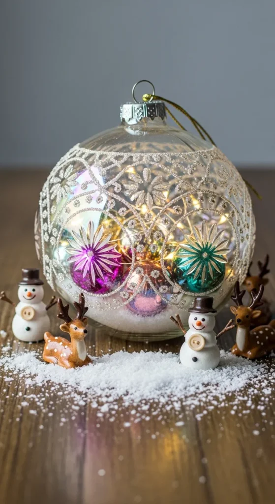 12 Magical Christmas Vase Ideas to Bring Festive Cheer to Every Room 8 Vintage Ornament Snow Globe Vase