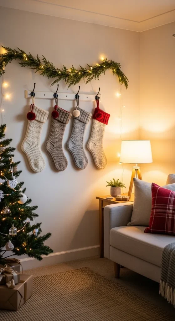 15 Easy & Stylish Christmas Decorations for Small Spaces 9 Wall-Mounted Stockings for a Cozy Touch