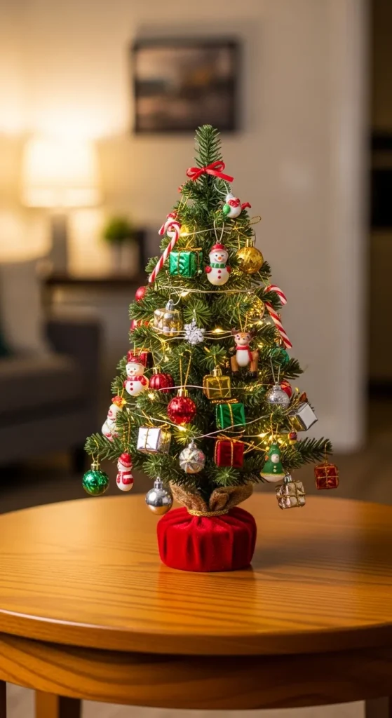 Whimsical Mini Christmas Tree Centerpiece