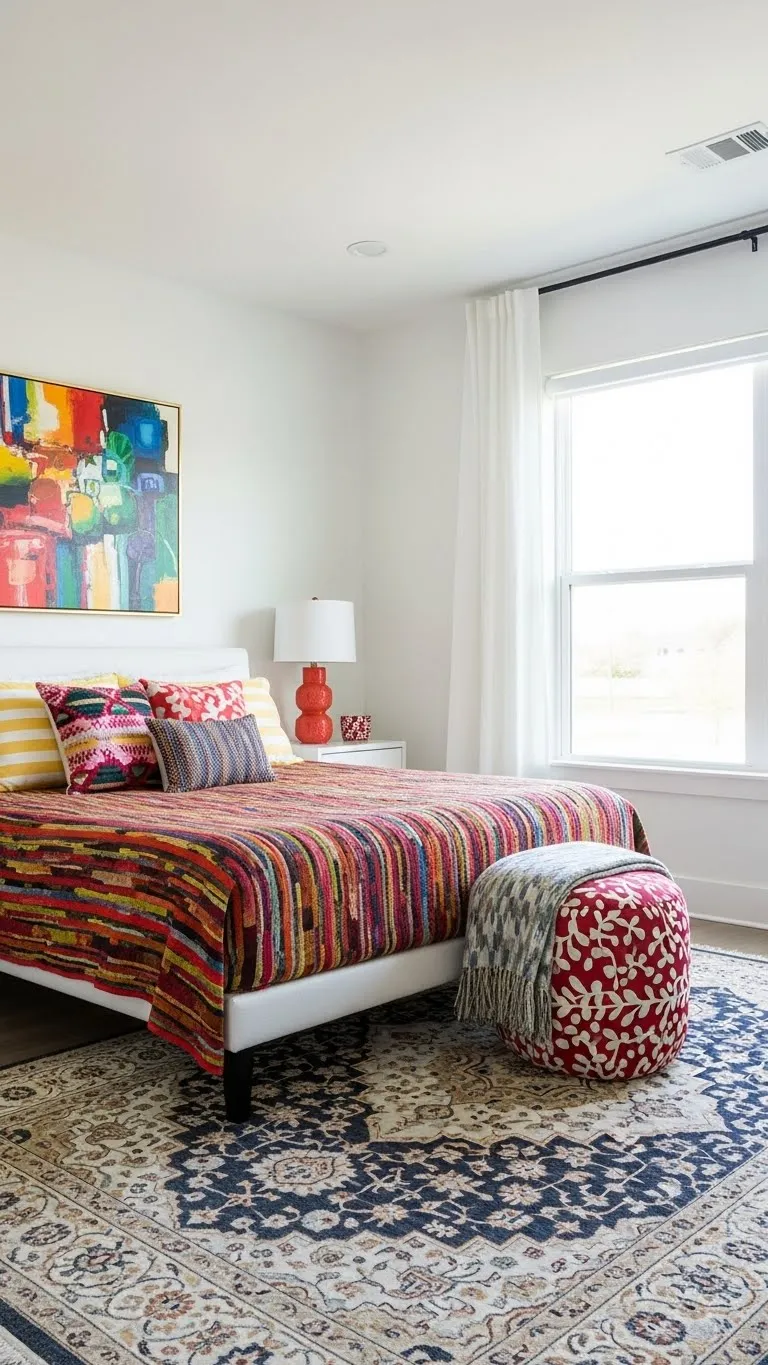 White Walls with Colorful Accents