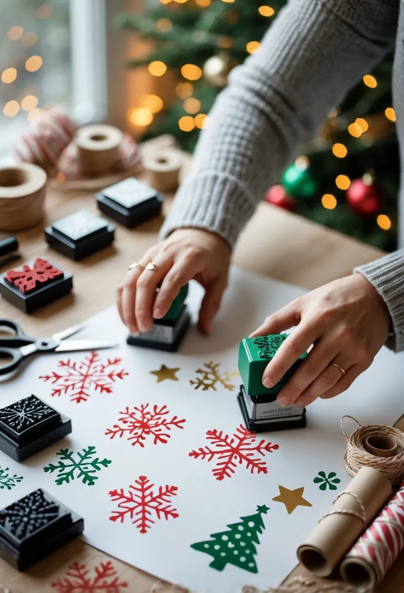  Hand-Stamped Wrapping Paper