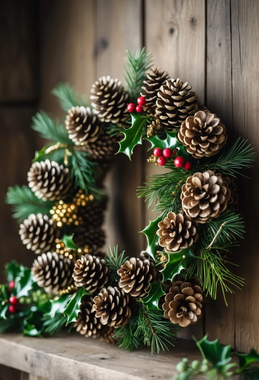 Elegant Pinecone Wreath