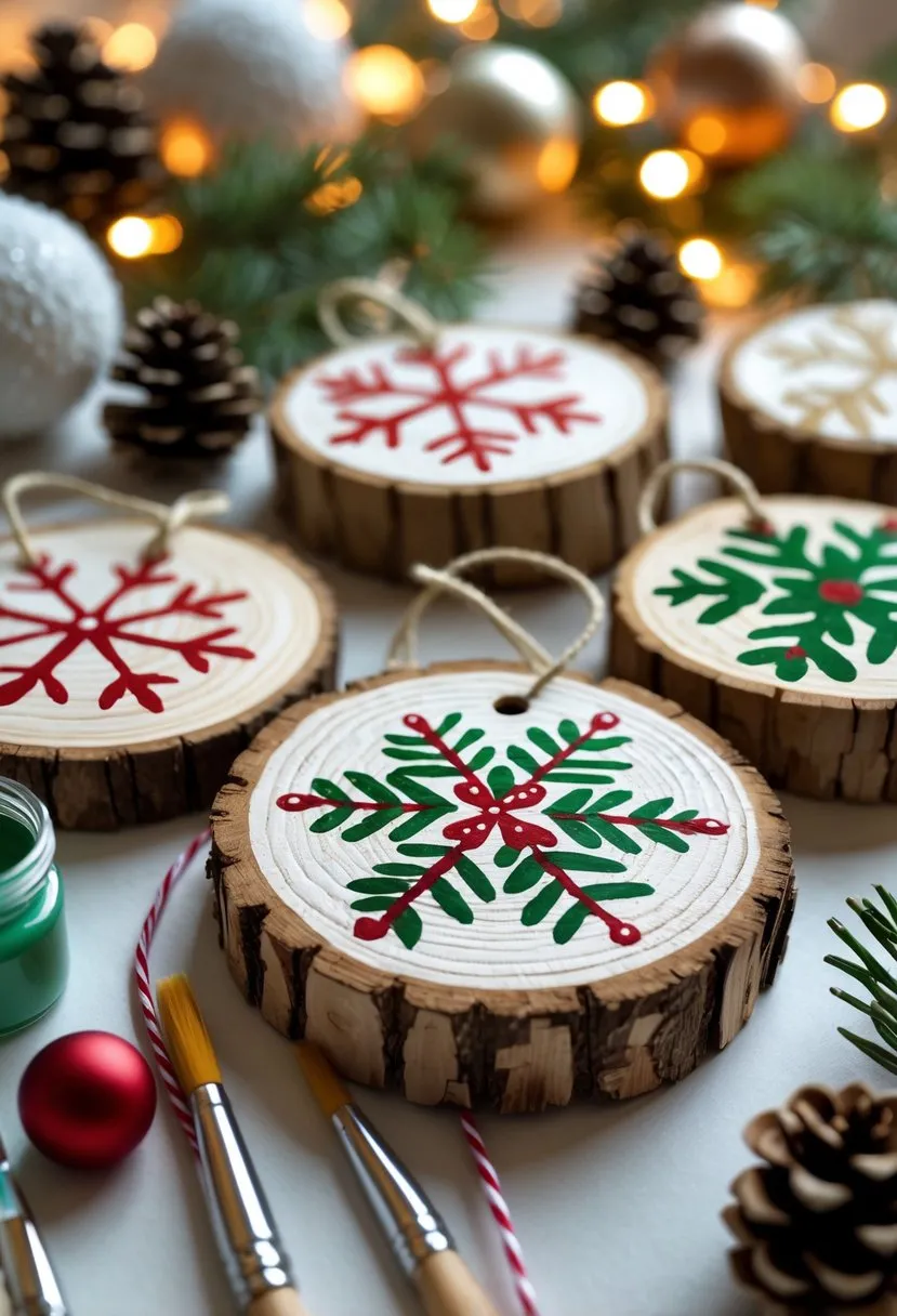 Wood Slice Christmas Baubles