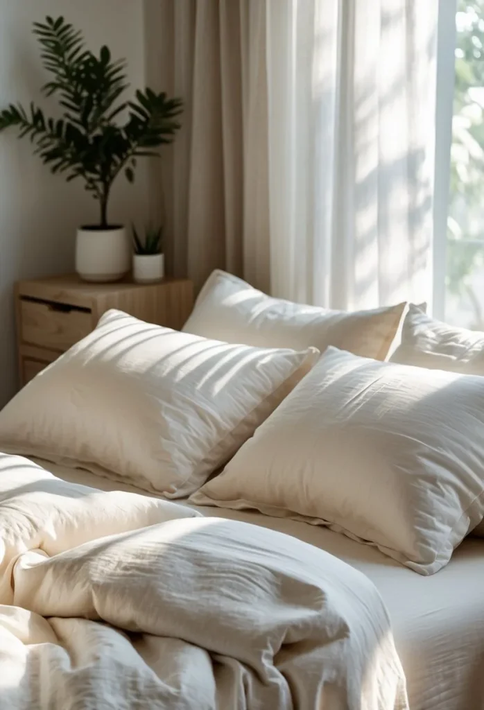 Choose breathable bedding materials like cotton or linen