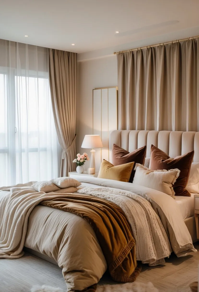  Add a mix of textures with cushions and throws