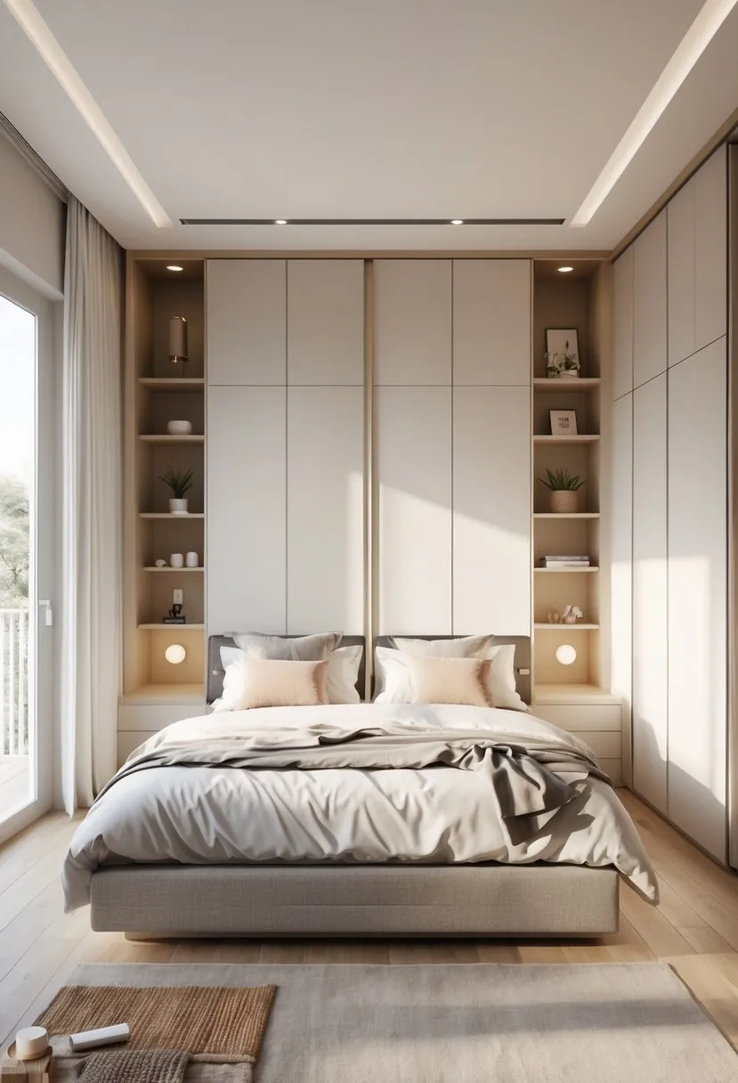 Install built-in storage to keep the room clutter-free