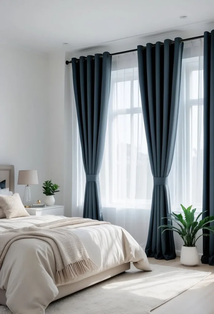 Update window treatments with blackout curtains
