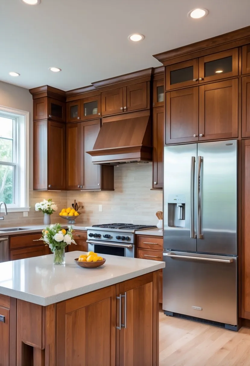 brown kitchen cabinets