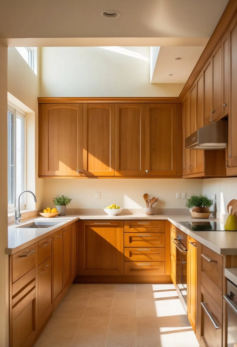 Caramel-Toned Cabinets for a Warm, Cozy Kitchen