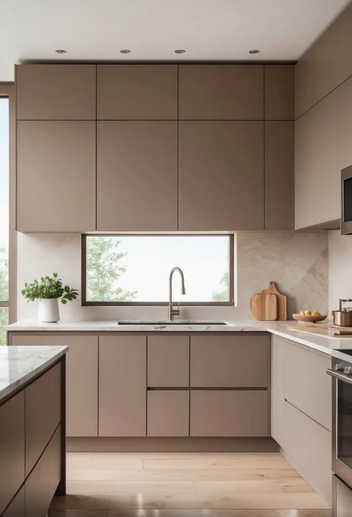 Taupe-Brown Cabinets Offering Subtle Elegance