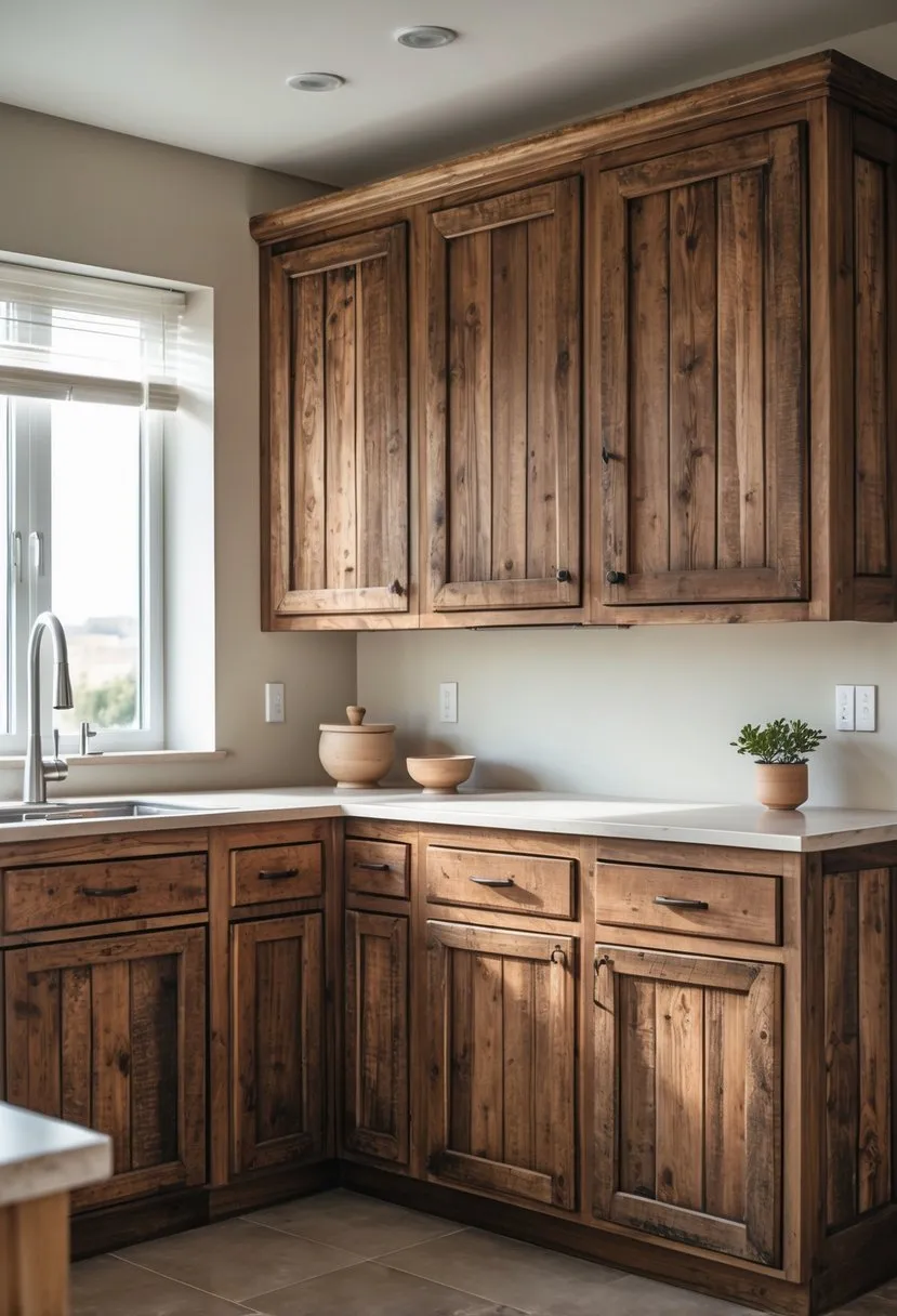  Rustic Distressed Brown Cabinets for Charm and Character