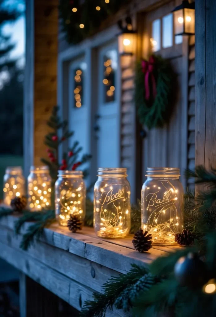  Mason jar lanterns with fairy lights