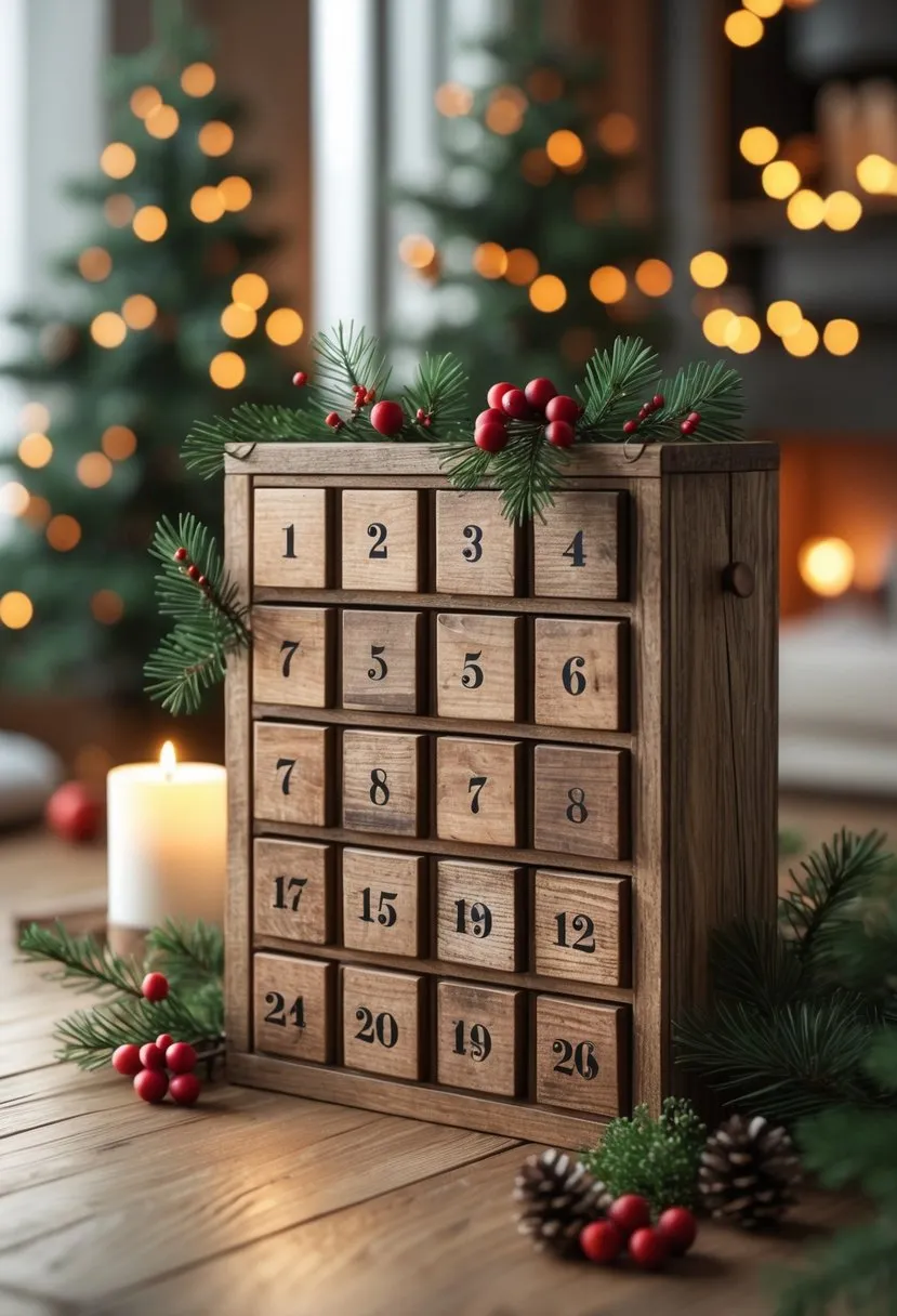 Rustic Wooden Advent Calendar